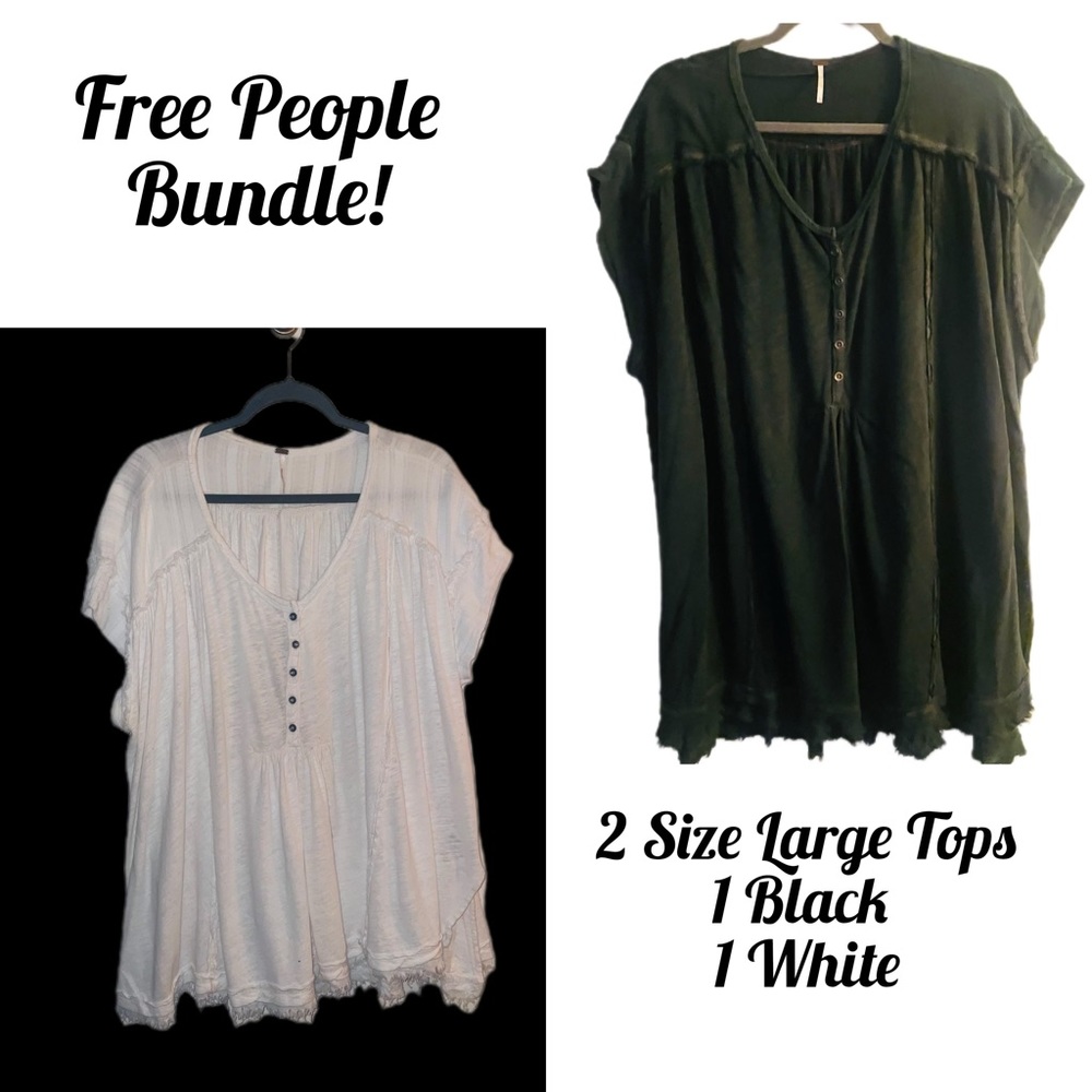 2 Free People Oversized Tops. Size Large but runs big!!